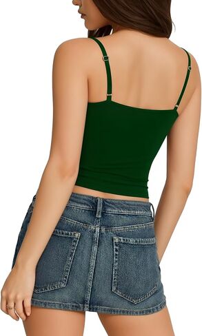 Womens Camisole Tank Top Adjustable Spaghetti Straps Sleeveless Basic Cami Sexy Going Out Tops Y2k 2026 in Saudi Arabia