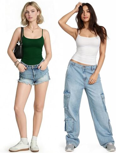 Womens Camisole Tank Top Adjustable Spaghetti Straps Sleeveless Basic Cami Sexy Going Out Tops Y2k 2026 in Saudi Arabia