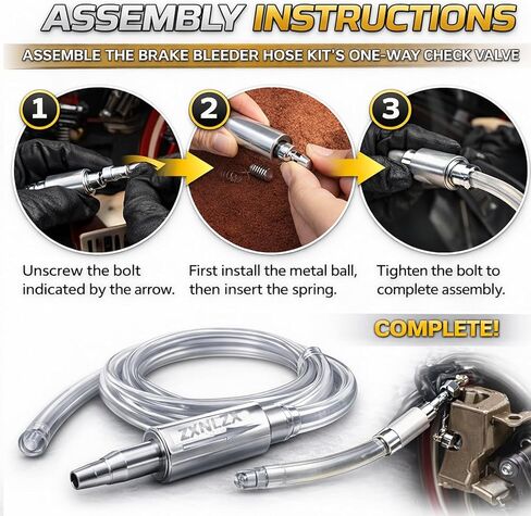 Brake Bleeder Hose - One Way Check Valve Tube Bleeding Tool Kit for Hydraulic System Bleeding for Car Motorcyle Clutch (1PCS) in Saudi Arabia