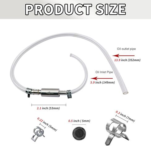 Brake Bleeder Hose, One Way Check Valve Tube Tool for Car & Motorcycle Clutch, Universal Hydraulic Brake Fluid Flush Line with Transparent Tube & Metal Clips (1 Set) in Saudi Arabia