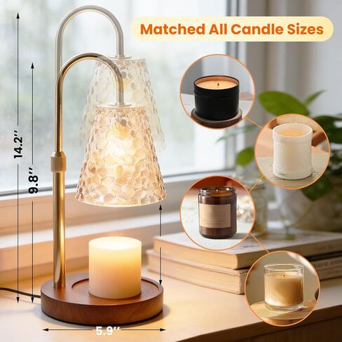 Leopard Candle Warmer Lamp with Timer & Dimmer, Vintage Wickless Candle Heater Lamp for All Jar Candles, Adjustable Height Wax Melt Lamp, Gift for Mother Her Birthday House Warming Home Decor in Saudi Arabia