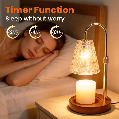 Leopard Candle Warmer Lamp with Timer & Dimmer, Vintage Wickless Candle Heater Lamp for All Jar Candles, Adjustable Height Wax Melt Lamp, Gift for Mother Her Birthday House Warming Home Decor in Saudi Arabia