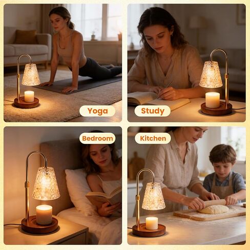 Leopard Candle Warmer Lamp with Timer & Dimmer, Vintage Wickless Candle Heater Lamp for All Jar Candles, Adjustable Height Wax Melt Lamp, Gift for Mother Her Birthday House Warming Home Decor in Saudi Arabia