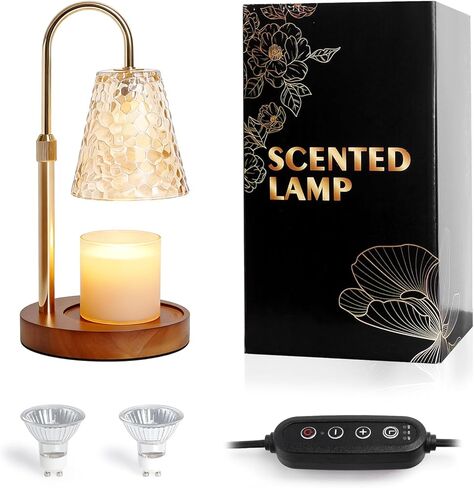 Leopard Candle Warmer Lamp with Timer & Dimmer, Vintage Wickless Candle Heater Lamp for All Jar Candles, Adjustable Height Wax Melt Lamp, Gift for Mother Her Birthday House Warming Home Decor in Saudi Arabia