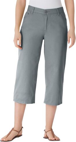 Woman Within Plus Size Perfect 5-Pocket Back-Elastic Denim Capri in Saudi Arabia