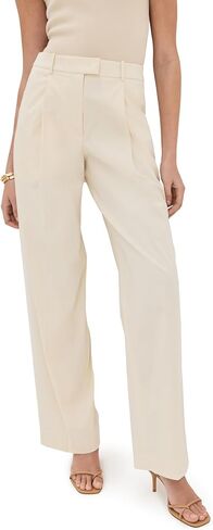 Another Tomorrow Women's Cotton Gabardine Relaxed Wide Leg Pants in Saudi Arabia