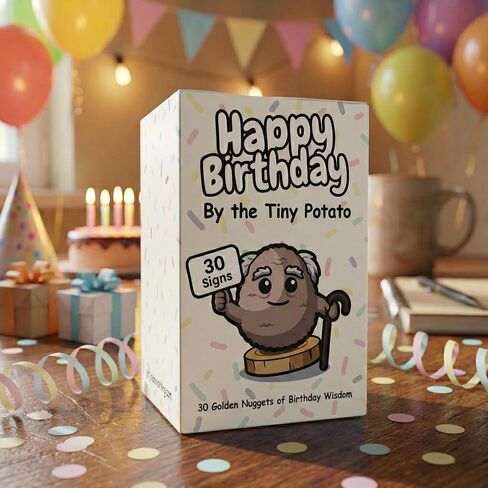 Funny Birthday Gift for Women Men - Tiny Potato Crochet with 30 Hilarious Birthday Cards | Coworker Gag Gifts Getting Old Milestone 30th 40th 50th 60th | Back and Body Hurts Office Desk Decor Novelty in Kuwait