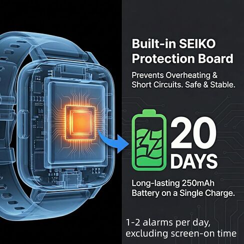 Electric Shock Alarm Clock Wristband for Heavy Sleepers - No App/Phone Required - Silent Vibrating & Impulse Wake Up Trainer - 10 Alarms, Touchscreen, 20-Day Battery, IPX4 Splash Proof in Saudi Arabia