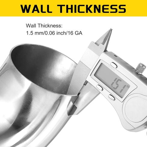 MECCANIXITY 4 Pack 45 Degree Mandrel Bend Elbow with Welding Gloves, 45mm(1-3/4") OD 16 GA/0.06 inch Thickness 304 Stainless Steel 45°Exhaust Elbow for Exhaust System, Stair Handrail HVAC in Saudi Arabia