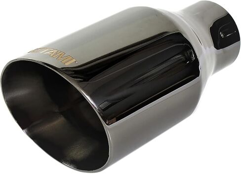 NETAMI NT-2575 Exhaust tip Double Wall Stainless Steel Black Chrome 2.5" Inlet to 4" outlet in Kuwait