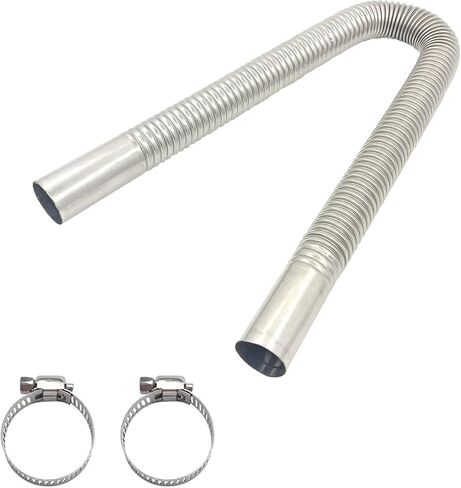 3 PCS 23.6 Inch Stainless Steel Flexible Exhaust Pipe Hose, Diesel Heater/Generator Exhaust Extension Kit with 2 Adjustable Hose Clamps, Diesel Heater Accessories in Saudi Arabia