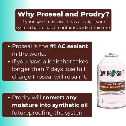 ENVIRO-SAFE ProSeal and ProDry with Leak Detector for R1234YF A/C Systems, for DIY and Auto Shops (3 Cans w/Charging Gauge) in Saudi Arabia