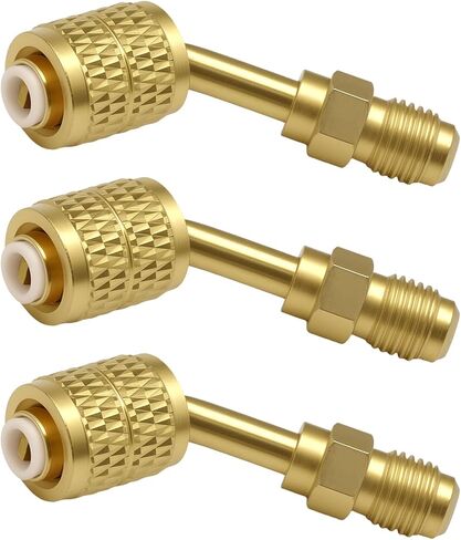 EEEKit 3PCS R32 R454B Adapters, 45 Degree Split Refrigerant Adapter, Upgraded Brass HVAC Charging Adapter for Air Conditioner Maintenance in Saudi Arabia