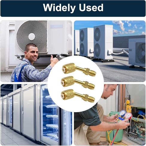 EEEKit 3PCS R32 R454B Adapters, 45 Degree Split Refrigerant Adapter, Upgraded Brass HVAC Charging Adapter for Air Conditioner Maintenance in Saudi Arabia