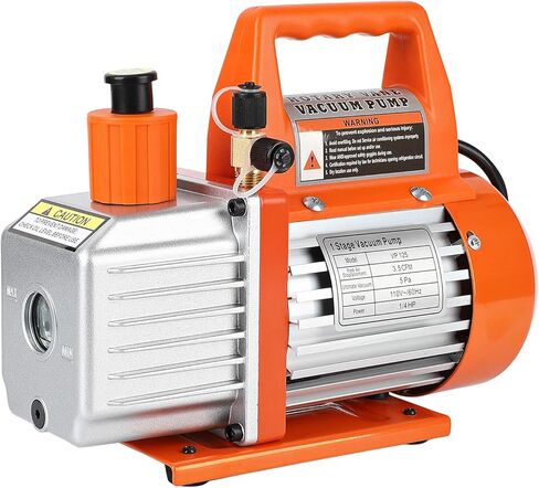 3.5 CFM 1/4 HP Single Stage Vacuum Pump, 110V Rotary Vane Pump for AC Service, Automotive & HVAC, Includes Oil, for R134a R410a R12 R22 Refrigerant Systems in Kuwait