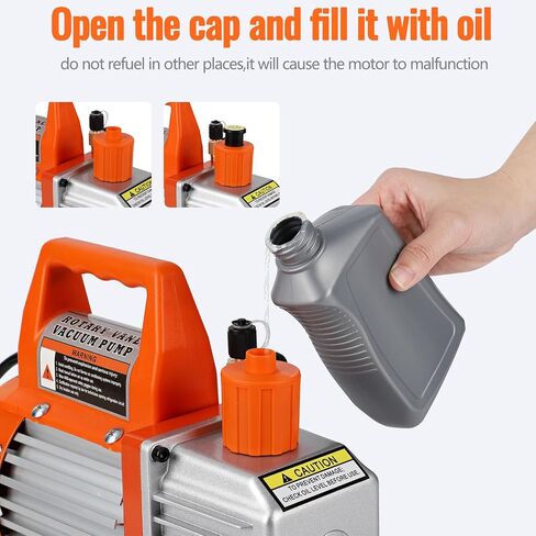 3.5 CFM 1/4 HP Single Stage Vacuum Pump, 110V Rotary Vane Pump for AC Service, Automotive & HVAC, Includes Oil, for R134a R410a R12 R22 Refrigerant Systems in Kuwait