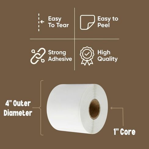 4" x 5" Direct Thermal Labels - 320 Labels (Single Roll), Perforated, 1" Core, 4" OD, Compatible with Rollo, Zebra, Munbyn, Nelko Printers in Saudi Arabia