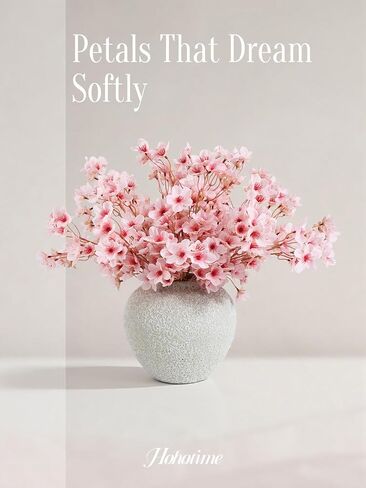 HOHOTIME 8Pcs Artificial Cherry Blossom Branches, Pink 16" Silk Faux Peach Sakura Flowers, Fake Bouquet for Spring Home Wedding Party Decor, Japanese Garden Bedroom Table Centerpiece in Kuwait
