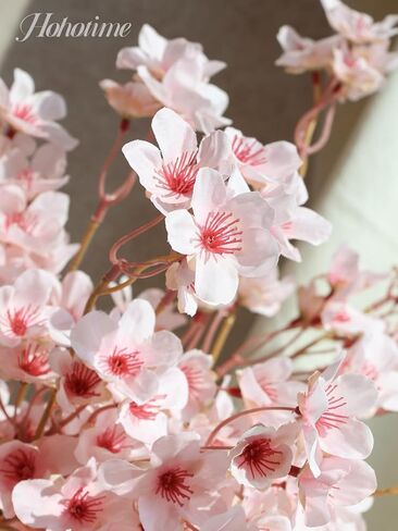 HOHOTIME 8Pcs Artificial Cherry Blossom Branches, Pink 16" Silk Faux Peach Sakura Flowers, Fake Bouquet for Spring Home Wedding Party Decor, Japanese Garden Bedroom Table Centerpiece in Kuwait