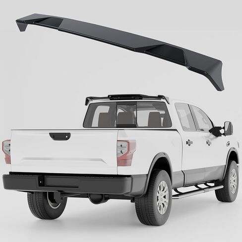 Rear Truck Cab Roof Top Spoiler Wing Pickup Compatible with for Nissan Titan 2017 2018 2019 2020 2021 2022 2023 2024 2025 2nd 2th Gen All Trim (Only for Crew Cab 4 Dr) Accessories ABS Gloss Black in Kuwait
