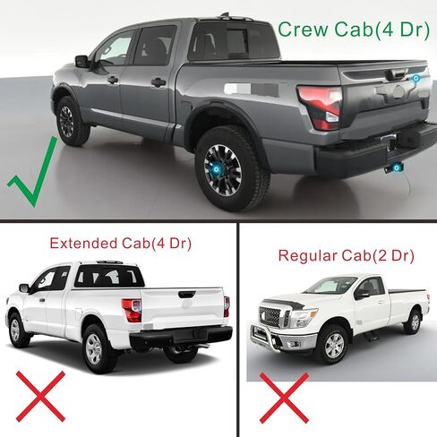 Rear Truck Cab Roof Top Spoiler Wing Pickup Compatible with for Nissan Titan 2017 2018 2019 2020 2021 2022 2023 2024 2025 2nd 2th Gen All Trim (Only for Crew Cab 4 Dr) Accessories ABS Gloss Black in Kuwait