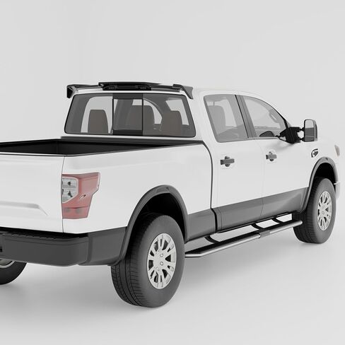 Rear Truck Cab Roof Top Spoiler Wing Pickup Compatible with for Nissan Titan 2017 2018 2019 2020 2021 2022 2023 2024 2025 2nd 2th Gen All Trim (Only for Crew Cab 4 Dr) Accessories ABS Gloss Black in Kuwait