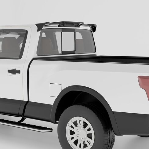 Rear Truck Cab Roof Top Spoiler Wing Pickup Compatible with for Nissan Titan 2017 2018 2019 2020 2021 2022 2023 2024 2025 2nd 2th Gen All Trim (Only for Crew Cab 4 Dr) Accessories ABS Gloss Black in Kuwait