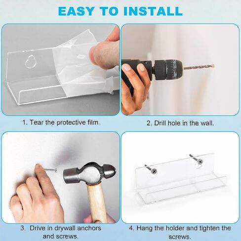 12 Pack Clear Vinyl Record Shelf Wall Mount, 4 Inch Floating Acrylic Album Record Holder Records Shelves for Displaying Daily LP, CD Listening(COLOR:clear) in Kuwait