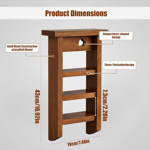 رف حلية على شكل قلب عتيق، أرفف لديكور الحائط، أرفف خشبية عائمة، رف جدران سلم ضيق، منظم ديكور مثبت على الحائط، لغرفة النوم، وغرفة المعيشة، والحمام، والمطبخ in Kuwait