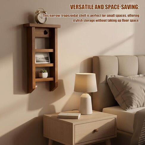 رف حلية على شكل قلب عتيق، أرفف لديكور الحائط، أرفف خشبية عائمة، رف جدران سلم ضيق، منظم ديكور مثبت على الحائط، لغرفة النوم، وغرفة المعيشة، والحمام، والمطبخ in Kuwait