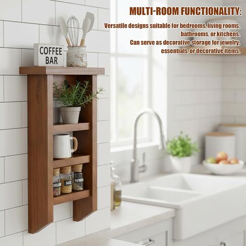 رف حلية على شكل قلب عتيق، أرفف لديكور الحائط، أرفف خشبية عائمة، رف جدران سلم ضيق، منظم ديكور مثبت على الحائط، لغرفة النوم، وغرفة المعيشة، والحمام، والمطبخ in Kuwait