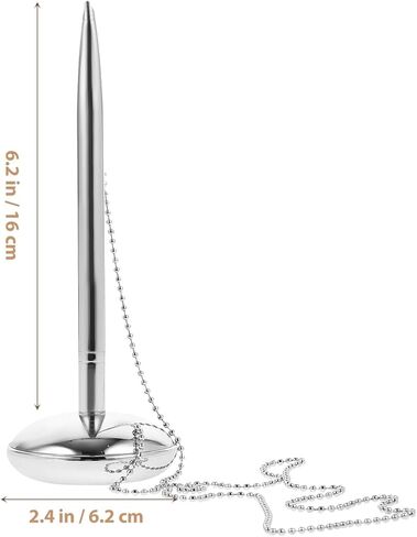 قلم حبر جاف معدني لسطح المكتب قلم توقيع مكتبي فضي للاستخدام في الأعمال ومكتب الاستقبال in Kuwait