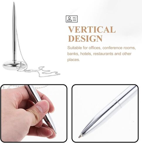 قلم حبر جاف معدني لسطح المكتب قلم توقيع مكتبي فضي للاستخدام في الأعمال ومكتب الاستقبال in Kuwait