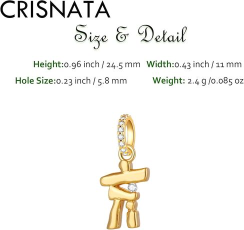 18k Gold Plated Inuksuk/Inukshuk Landmark CZ Charms, Fit Pandora Alaskan Adventure Bracelet, 925 Sterling Silver Native American Inuksuit Pendant Beads, Gifts for Pathfinder/Canada Travel in Saudi Arabia