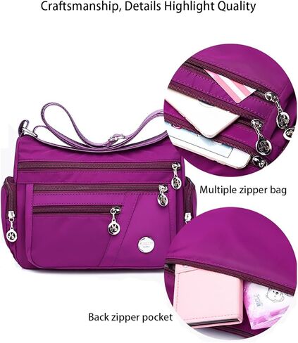 Multi-Layer Waterproof Nylon Crossbody Bag – Women's Single-Shoulder Fabric Bag, Canvas Sling Bag in Oxford Cloth in Saudi Arabia