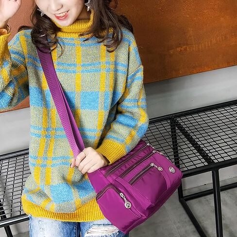 Multi-Layer Waterproof Nylon Crossbody Bag – Women's Single-Shoulder Fabric Bag, Canvas Sling Bag in Oxford Cloth in Saudi Arabia