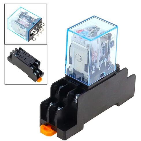 LY2NJ Power Relay 10A 8 Pin DPDT Coil with Socket Base, DC 12V-220V, Universal Voltage, HH62P HHC68A-2Z Compatible (12V DC) in Saudi Arabia
