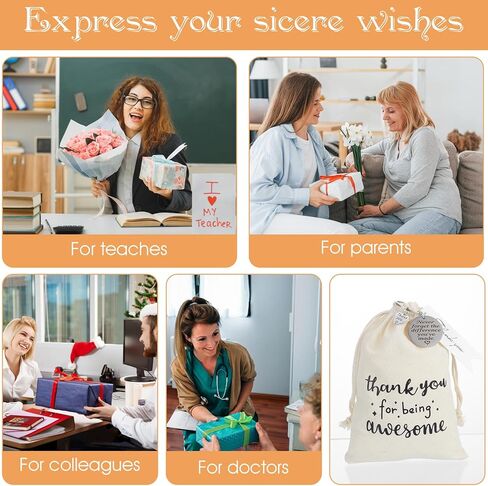 48 قطعة من هدايا تقدير الموظفين، هدايا شكر تتضمن 16 كيسًا من الخيوط الخام، 16 سلسلة مفاتيح وبطاقات شكر من الفولاذ المقاوم للصدأ لزملاء العمل والموظفين in Kuwait