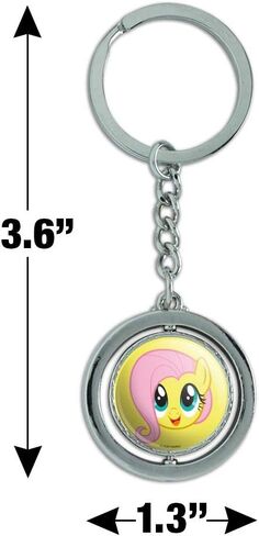 الرسومات والمزيد سلسلة مفاتيح My Little Pony Fluttershy Face دوارة معدنية مطلية بالكروم in Saudi Arabia