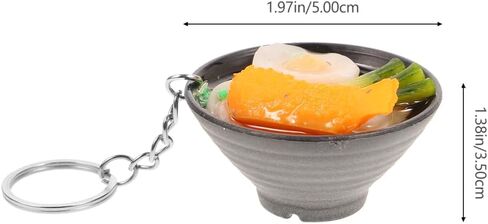 jojofuny 2pcs Mini Food Keychain food key chain noodles key ring food key ring Simulation PVC Noodle in Saudi Arabia