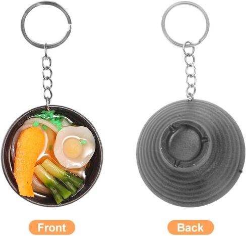 jojofuny 2pcs Mini Food Keychain food key chain noodles key ring food key ring Simulation PVC Noodle in Saudi Arabia