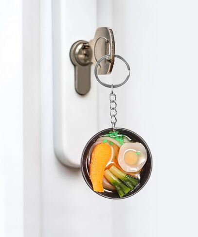 jojofuny 2pcs Mini Food Keychain food key chain noodles key ring food key ring Simulation PVC Noodle in Saudi Arabia