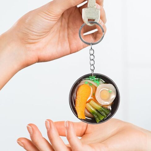 jojofuny 2pcs Mini Food Keychain food key chain noodles key ring food key ring Simulation PVC Noodle in Saudi Arabia