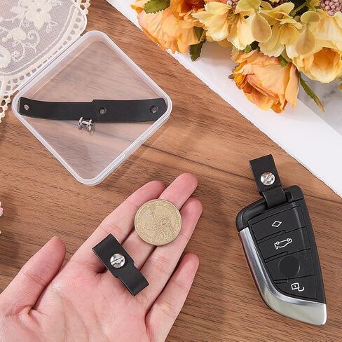 3 Packs Black PU Leather Key Chain Holder Detechable Leather Keychain Connector Universal Key Fob in Saudi Arabia