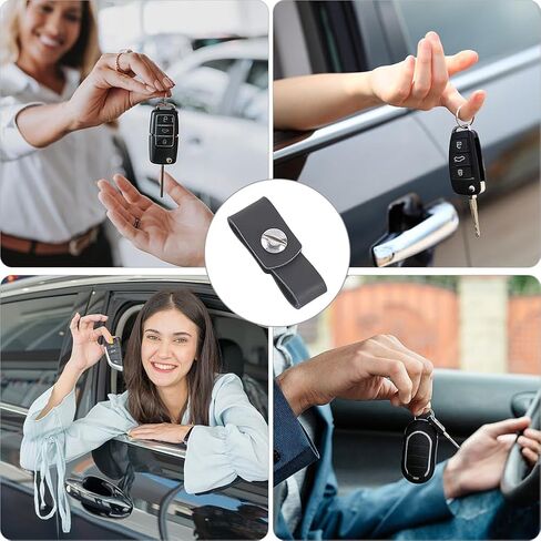 3 Packs Black PU Leather Key Chain Holder Detechable Leather Keychain Connector Universal Key Fob in Saudi Arabia