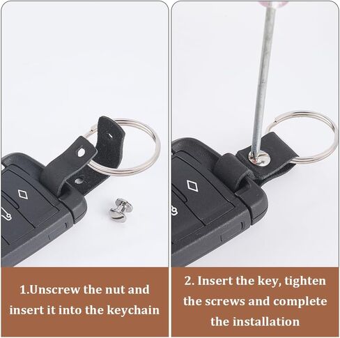 3 Packs Black PU Leather Key Chain Holder Detechable Leather Keychain Connector Universal Key Fob in Saudi Arabia