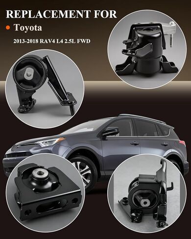 حامل محرك المحرك واستبدال التركيب العابر لعام 2013 2014 2015 2016 2017 2018 RAV4 L4 2.5L FWD، مجموعة حامل المحرك المكونة من 4 قطع تحل محل OE#9777 9498 9961 A42014 A42023 A42011 A42002 in Kuwait