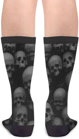 جوارب سوداء على شكل رأس جمجمة جديدة مريحة ورائعة للنساء والرجال، أسود وأبيض 1، 5.5-12 in Kuwait