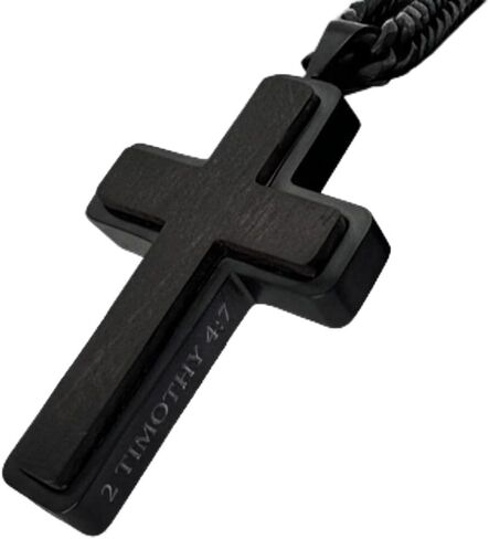 قلادة Black Cross Urn من شركة Hero Company للرجال - قلادة مسيحية "لا تُنسى أبدًا" - تساعد على إقران المحاربين القدامى مع كلب الخدمة أو كلب المأوى in Kuwait