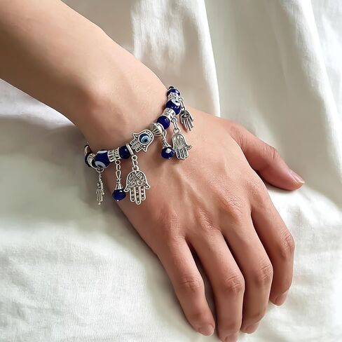 Evil Eye Bracelets For Women Greek Blue Eye Stretch Bracelets Wristband for Women Men Blessing Gifts in Kuwait